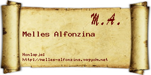 Melles Alfonzina névjegykártya